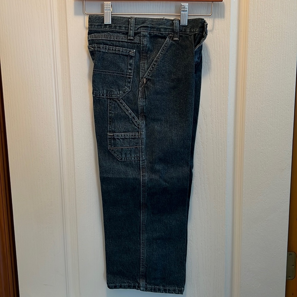 Boys 16R Wrangler Carpenter Jeans, New without tags, Blue, Adjust to fit waist.